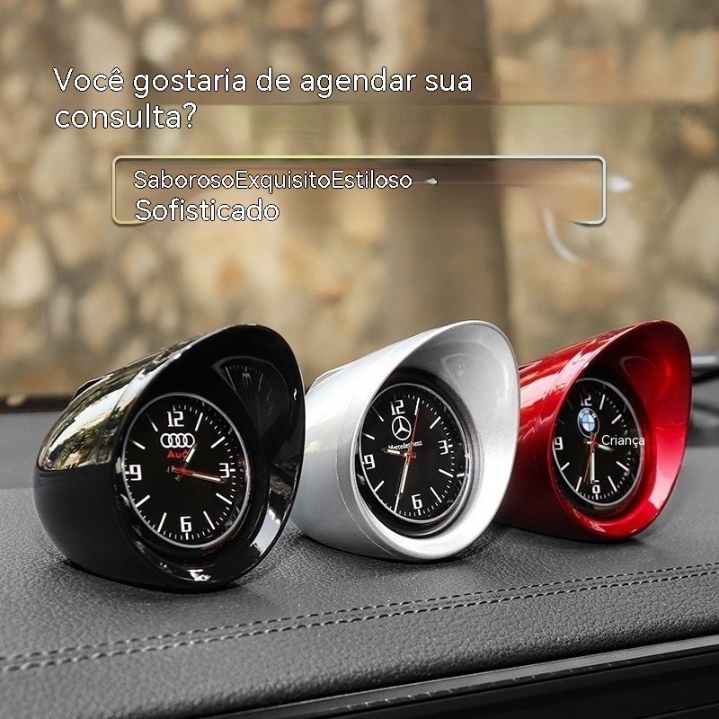 Relógio decorativo para painel de carro, relógio eletrônico luminoso para carro, display de hora para interior do carro,