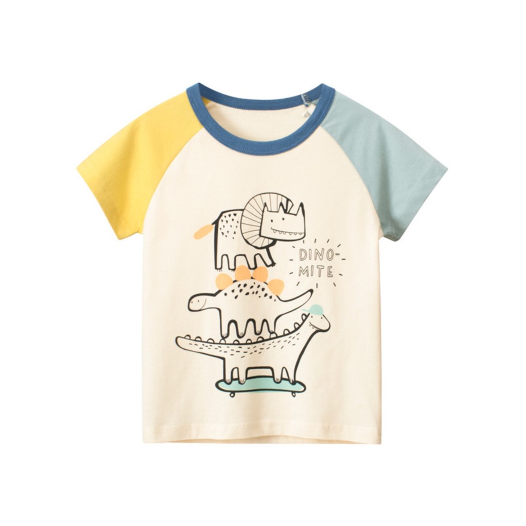 27 crianças marca puro algodão 2026 verão roupas infantis meninos bebê médio pequeno crianças dinossauro camiseta de man