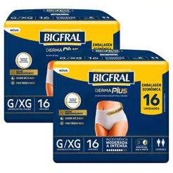 Kit 2 Roupa Íntima Bigfral Derma Plus G/XG 16 Unidades