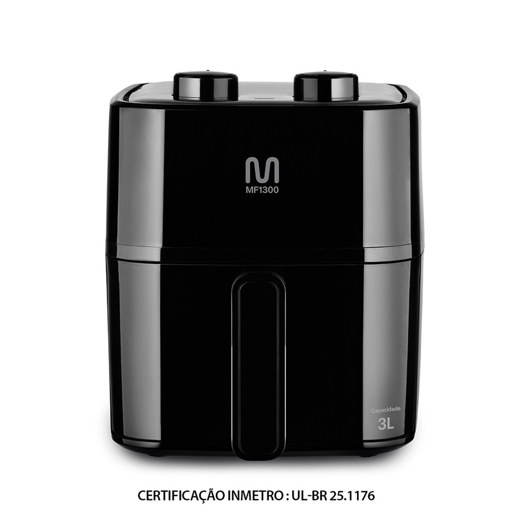 Fritadeira Elétrica 3l Air Fryer 1200w Preta Go250/go251 - Mundi