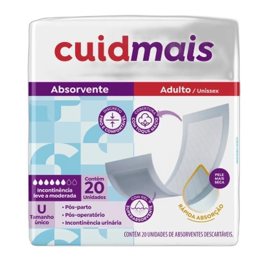Absorvente Geriátrico Cuidmais Tamanho Único 20 Unidades