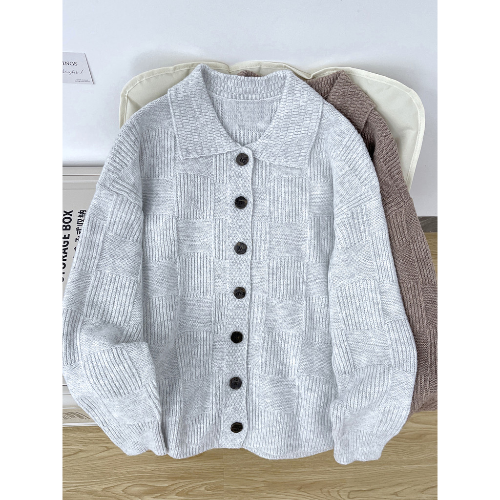 Outono inverno lapela Cardigan camisola jaqueta masculina engrossado quente adolescente High-End solto estudante Retro m