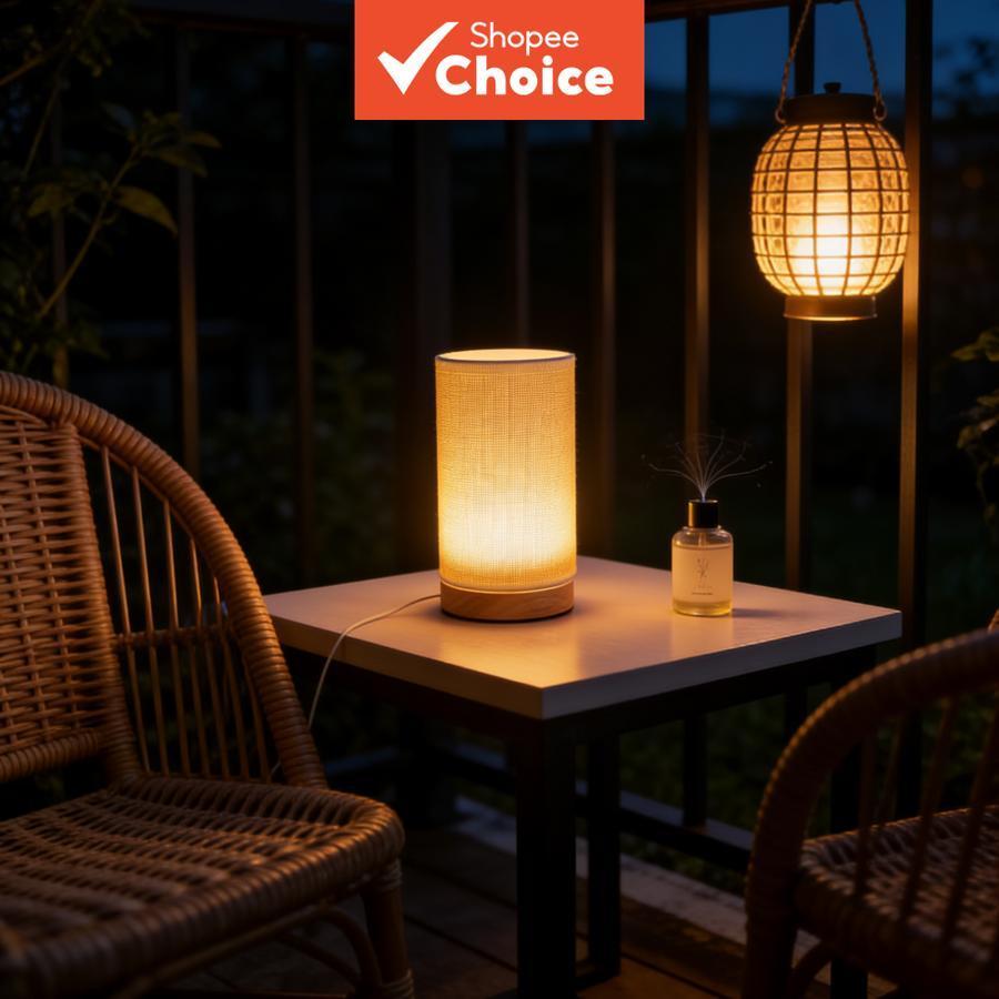 Luminária de Mesa Cilíndrica com Folha de Ouro, Abajur Noturno Plug-in para Quarto, Luminária Decorativa de Mesa de