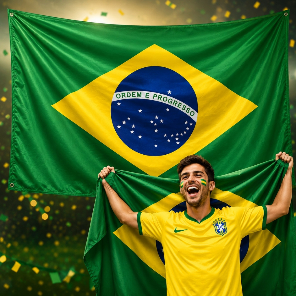 Bandeira Grande do Brasil 90cm X 150cm Torcida Copa Do Mundo Hexa 2026