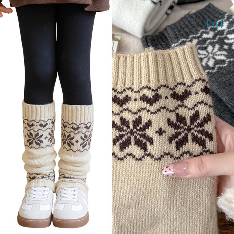 Inf Quente Elástico Pilha Meias Meninas Perna Acessórios Inverno Design