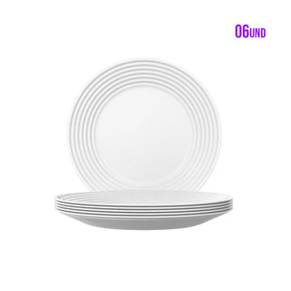 6 Pratos Sobremesa Saturno Nadir Opaline 19cm
