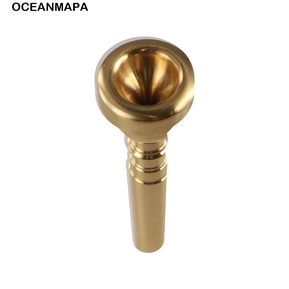Boca De Corneta De Trompete OCEANMAPA , Bocal De Metal Com Chifre 3C/5C/7C , Profissional Iniciante Prata Ouro
