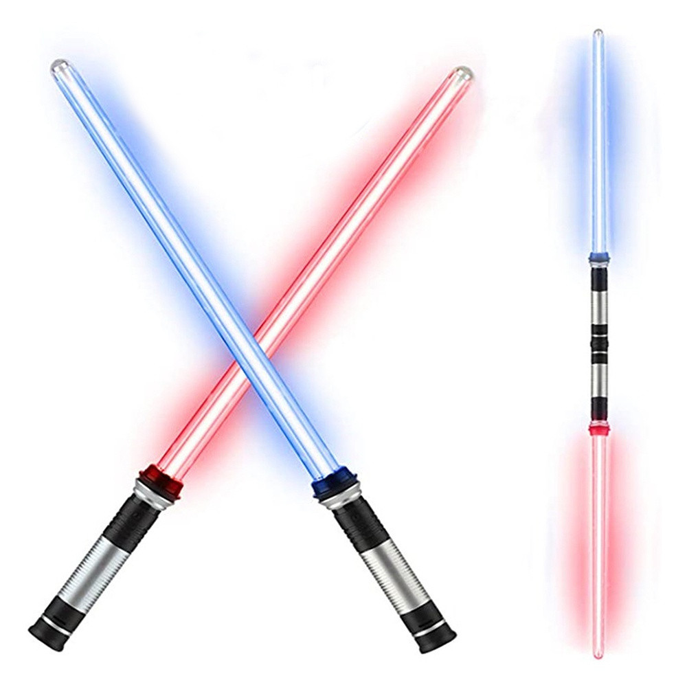 Brinquedo de sabre de luz LED 2 em 1, com 7 luzes que mudam de cor, brinquedo de sabre de luz para jogos de role-playing