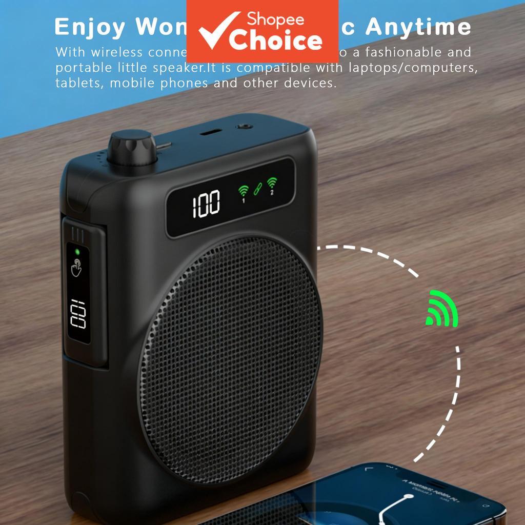 Mini Amplificador Bluetooth com Microfone Lapela Wireless Sistema Portátil de PA para Professores Pro