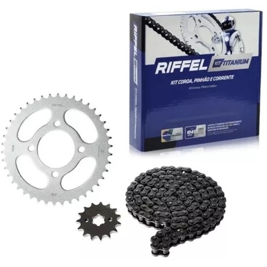 KIT RELACAO TRANSMISSAO RIFFEL POP 100 2007 A 2015 SEM RETENTOR