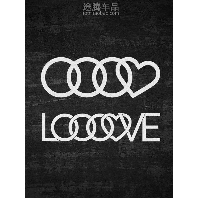 Audi A3A4LA6Q2Q5L janela lateral decoração de vidro pequeno triângulo janela amor coração amor logotipo adesivo corpo lo