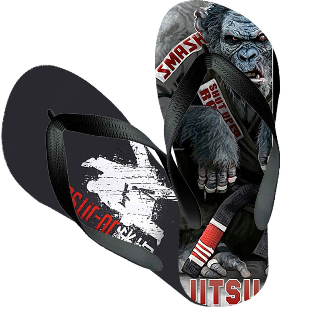 Chinelo Masculino Estampado Boxing Muay Thai Jiu Jitsu MMA Academia Lutador Confortável Antiderrapante