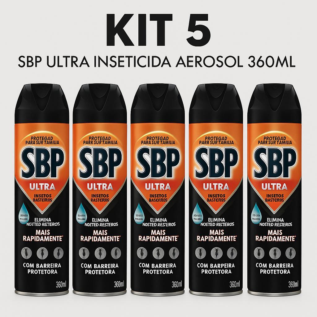 Kit 5 SBP Ultra 360ml | Inseticida Aerosol para Escorpiões e Insetos Rasteiros