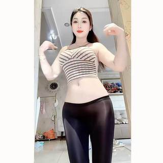 Influencer Wipe Edge Leggings Transparentes Ultrafinas Transparentes Skinny Sedosas Oleosas Brilhantes Calças de Seda Ge