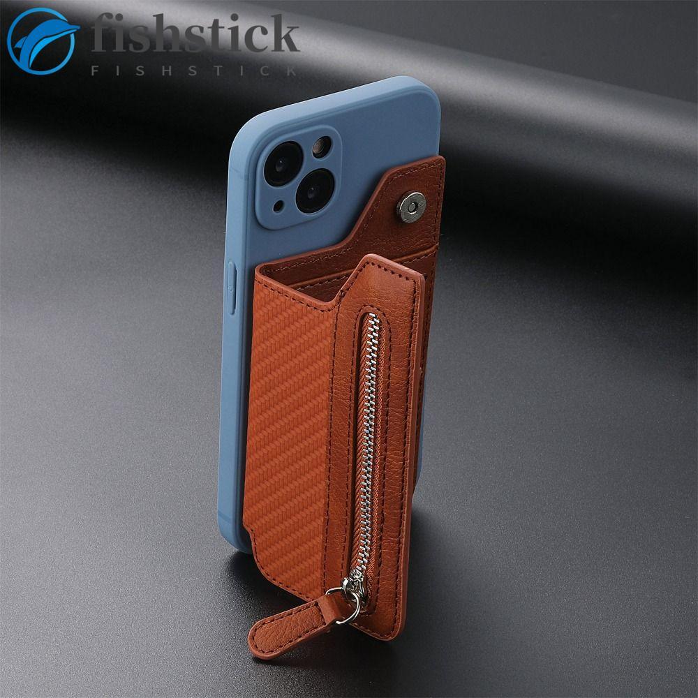 FISHSTICKA Carteira Caso Adesivo Capa Traseira Saco De Cartão Do Telefone Móvel Bolso Multi-Suporte Vara