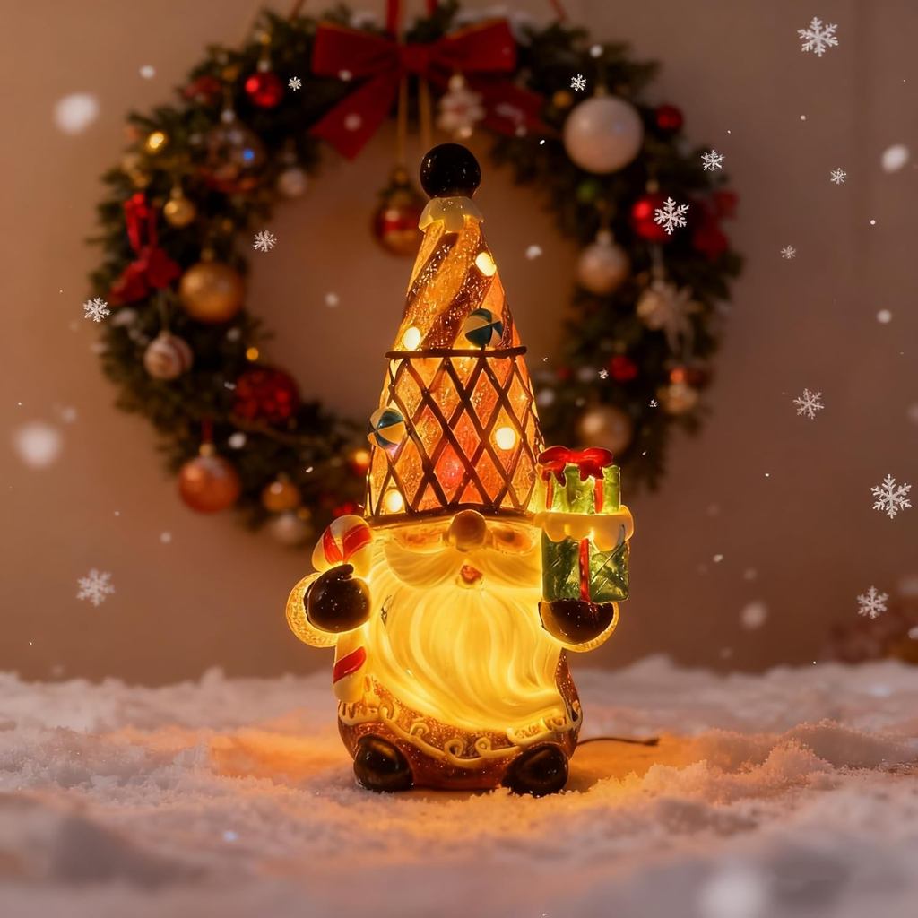 Decoração de Gnomos de Natal em Resina, Figuras de Gnomos de Natal, Figuras de Gnomos para Decoração de Mesa Interna, Ce