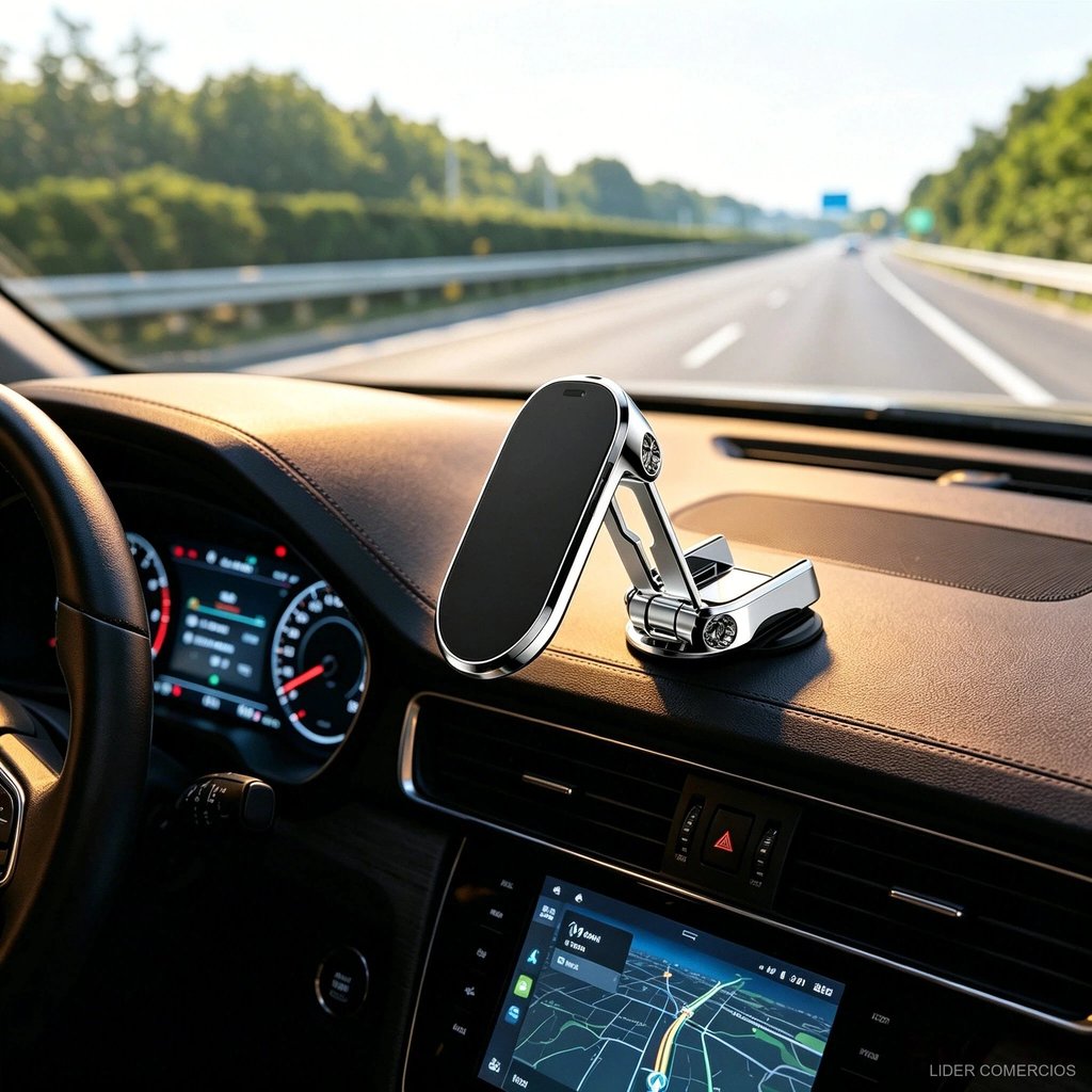 1 Pc Suporte Magnético Forte Para Telefone De Carro Giratório Smartphone De Celular Dobrável Alta Qualidade