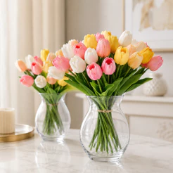 Buquê Artificial de Tulipas com 10 Ramos p Decoração/0069