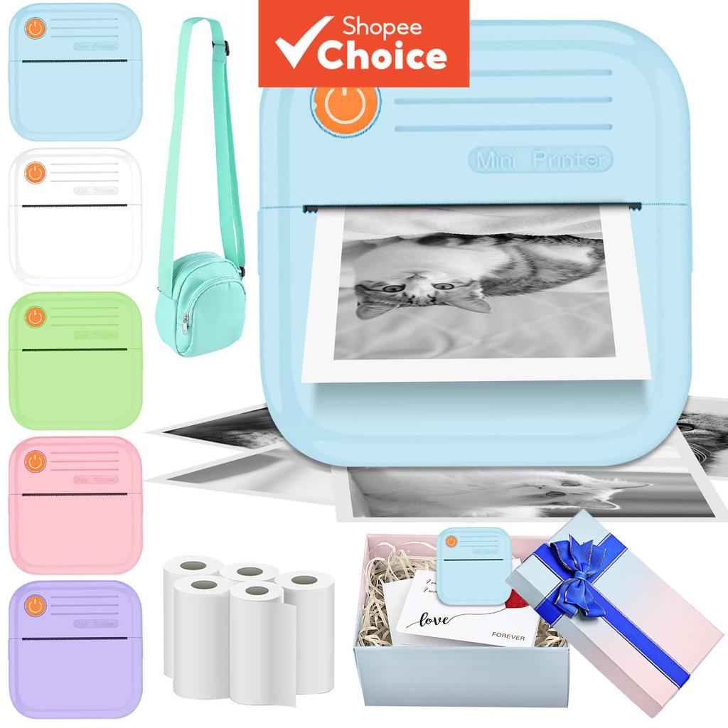 Mini impressora, impressora térmica compacta com aplicativo para crianças criativas DIY, diários, fotos, anotações de