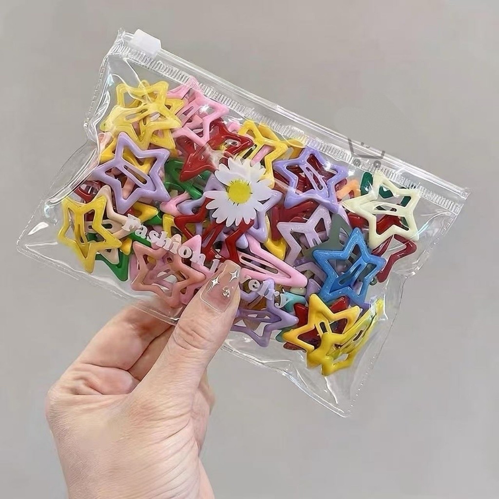 50/100/150 Peças Grampos De Cabelo Estrela Dopamina Cor Doce Para Mulheres,ModaPresilhas Laterais