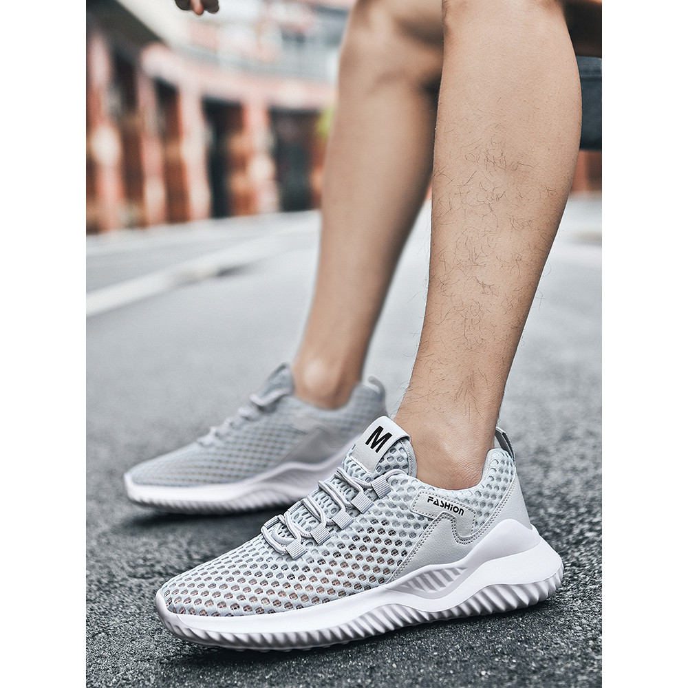 Verão respirável sapatos masculinos malha sapatos esportivos casuais sapatos de pano versão coreana sapatos na moda Anti