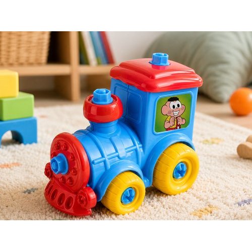 Trenzinho Infantil Cascão Brinquedo Seguro Divertido Desenvolvimento Motor Crianças