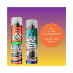 Kit Espuma Desengordurante 300ml + Limpa Forno 300ml Limpeza Pesada para Air Frye Fogão Coifas Zip