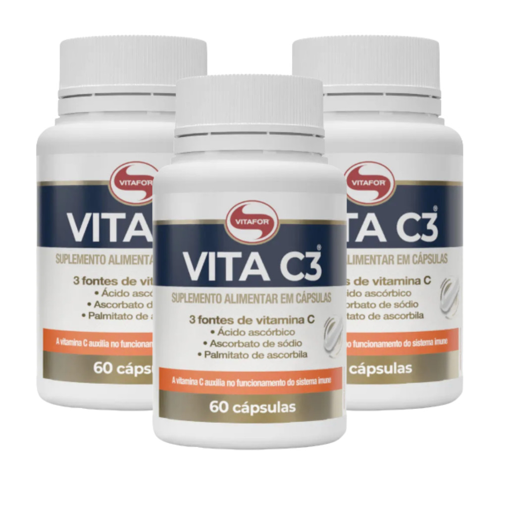 Kit 5 Vita C3 Vitamina C Vitafor 60 Cápsulas