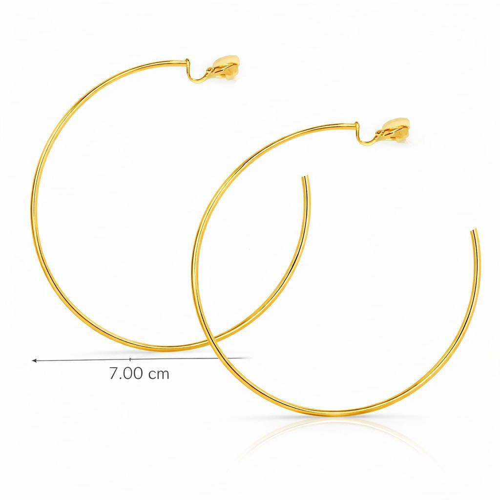 MAXI ARGOLA FINA de 7,00 cm  - PRODUTO BRASILEIRO. PRATEADO e DOURADO