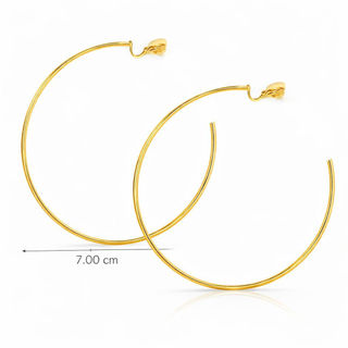MAXI ARGOLA FINA de 7,00 cm  - PRODUTO BRASILEIRO. PRATEADO e DOURADO