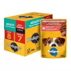 Ração Pedigree Peq Carne Molho 100g Leve 8 Pague 7 Kit 8Un