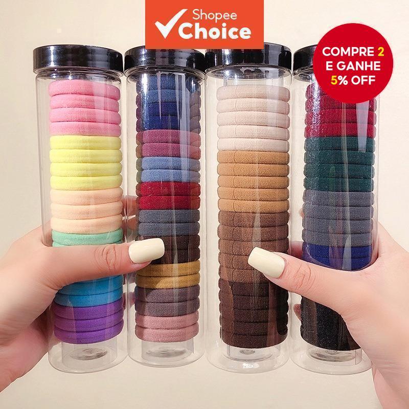 Laços De Cabelo Elásticos Altos Coreanos Para Mulheres E Meninas , Suportes De Rabo De Cavalo Coloridos , Faixas Elástic