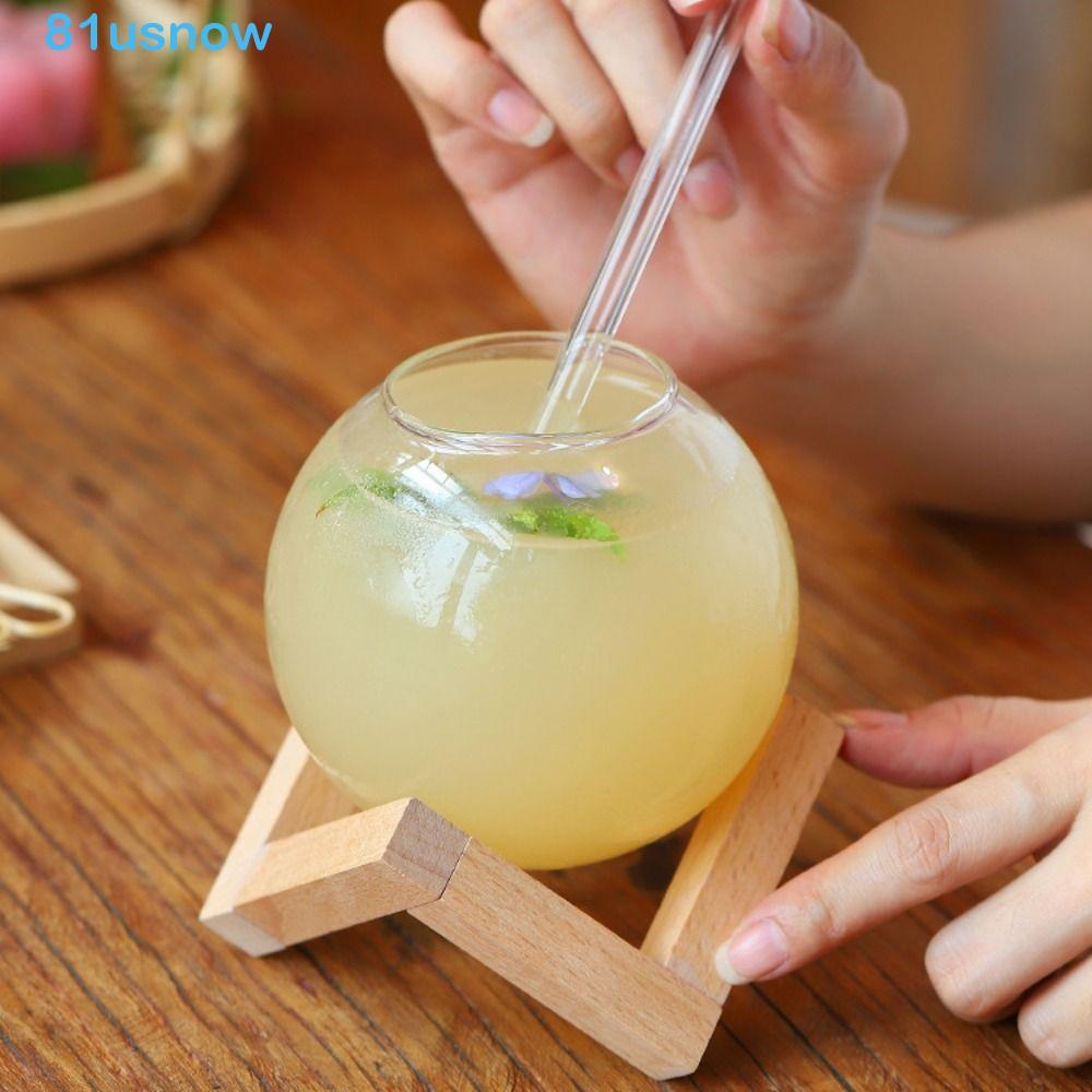 Copo De Bebida USNOW1 , Com Suporte Esférico De Palha Para Coquetel , Suco Em Formato De Bola Ronud