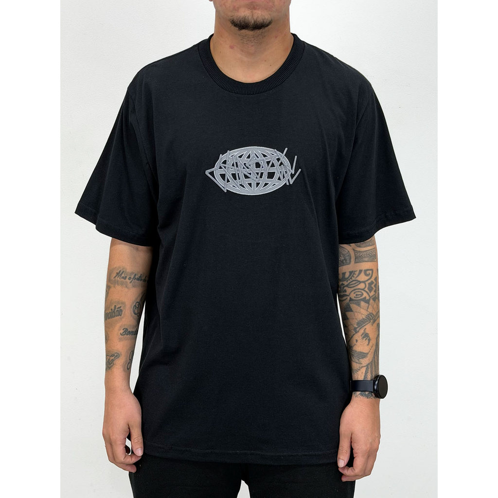 Camiseta Chronic Tag Change World Refletivo Bordado - Preta