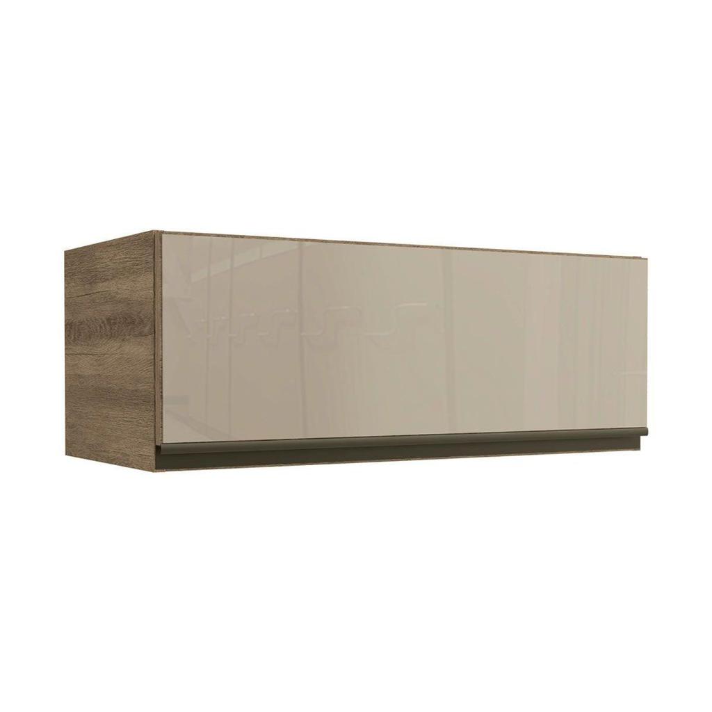 Módulo Cozinha Kappesberg Maxxi Armário G770 1 Porta Basculante c/Vidro 80cm Nogal