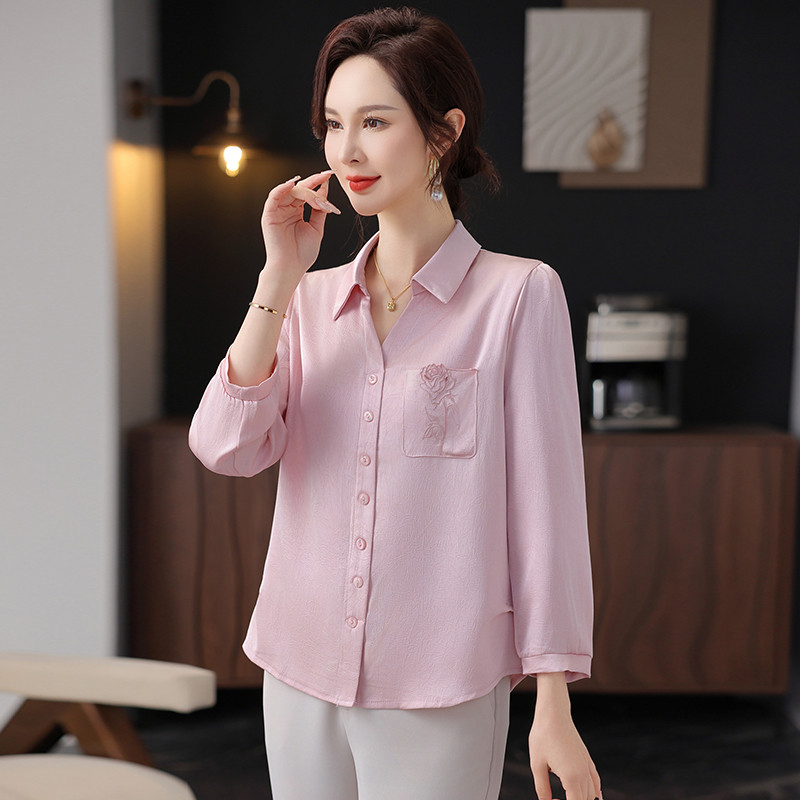 Mãe primavera camiseta pequena 40 anos de idade 50 mulheres de meia-idade estilo ocidental topo de meia-idade mulheres i