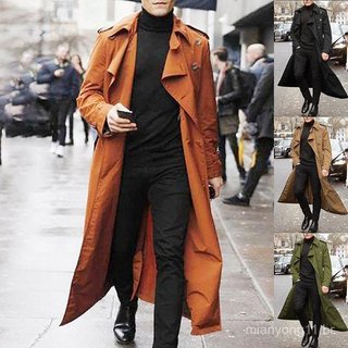 Casaco Trench Casual Masculino Com Peito Duplo E Jaqueta Longa De Inverno .