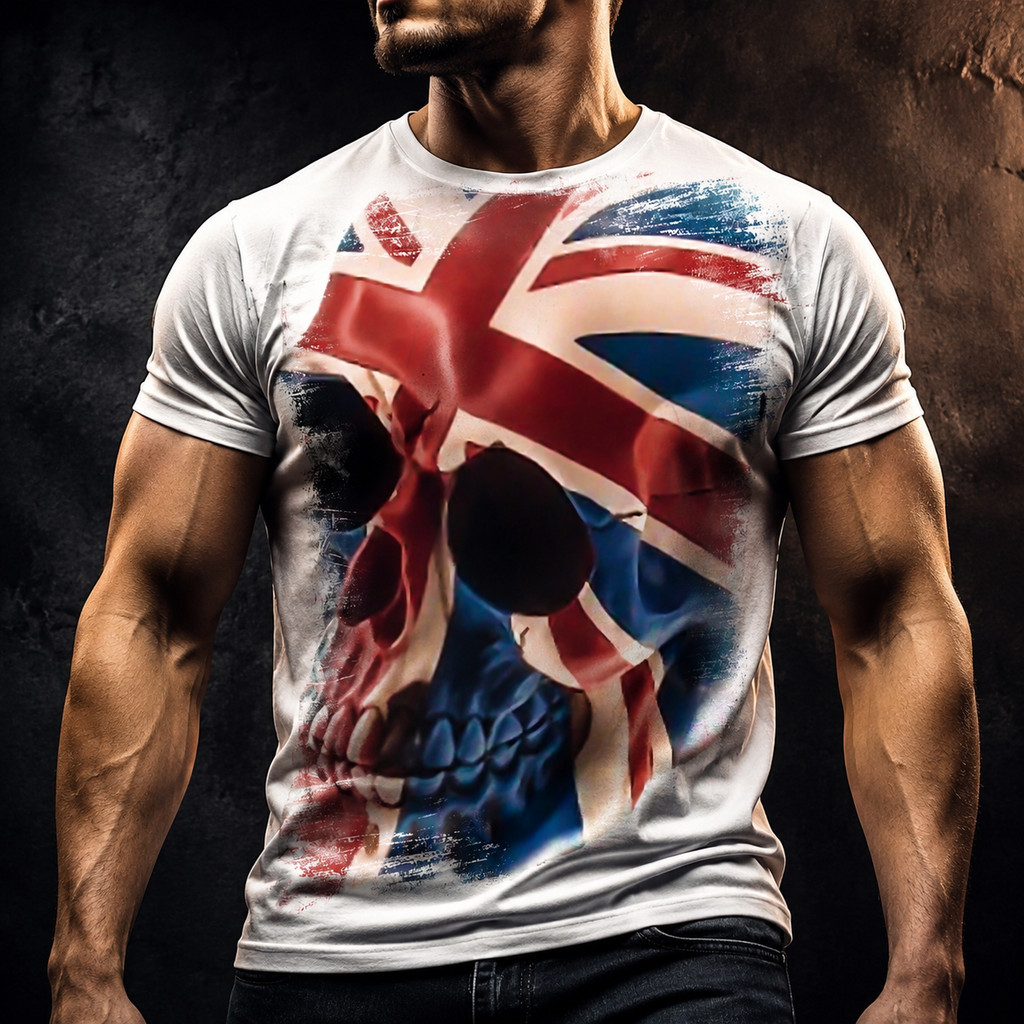 Camisa Camiseta Caveira Bandeira Inglaterra