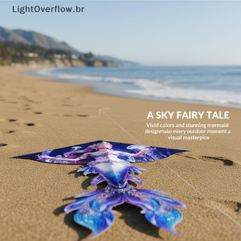 LOF Grande Mosca Fácil Cauda De Sereia Kite Design De Desenhos Animados Pipa Ao Ar Livre Para Praia Crianças Adultos Jog
