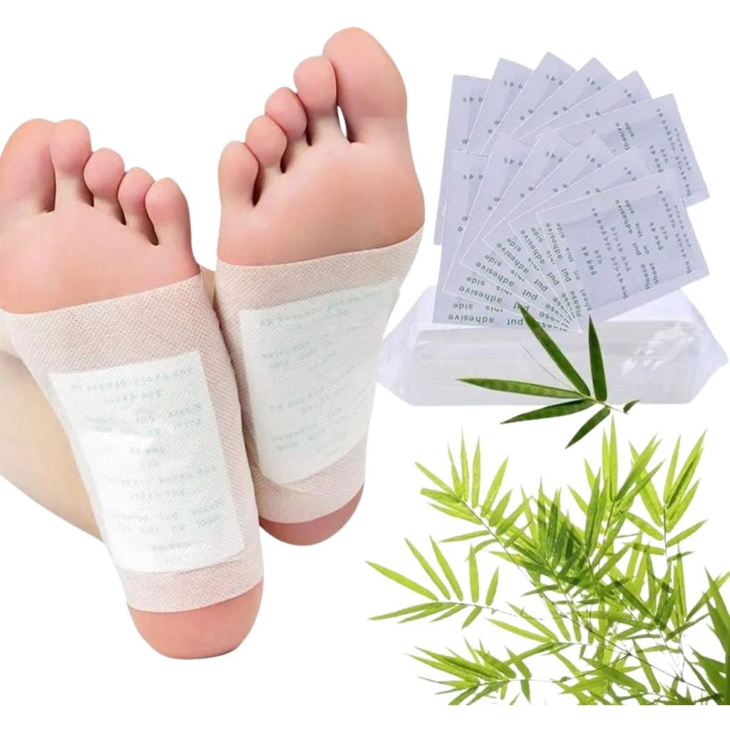 Kit 10 Adesivo Detox Para Os Pés Kinoki Remendo Almofada Desintoxicação Remove Toxinas Alívio Estresse Sono Relaxante
