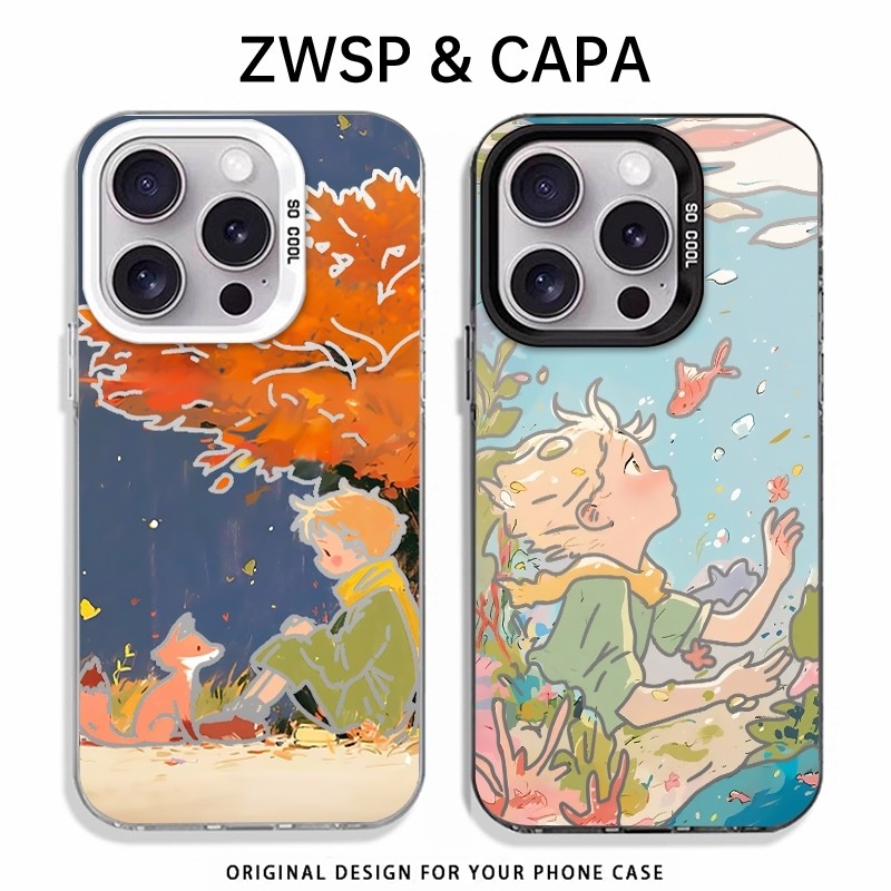 Capinha para todos os modelos de iPhone 11 12 13 14 Plus 15 Pro Max 16 17 Pequeno Príncipe e a raposa