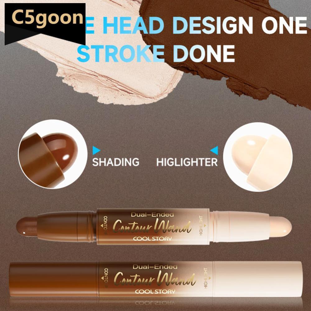C5GOON 2 Em 1 Contorno Vara Creme Iluminador Fosco Bronzer Rosto Maquiagem Dupla Extremidade Corretivo Nariz Sombra De L
