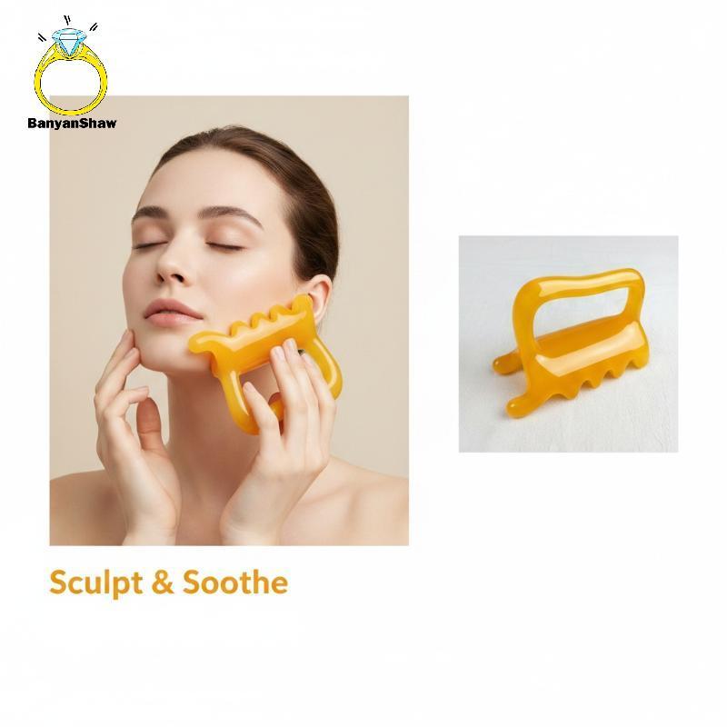 [BANY] Ferramenta De Massagem Com Alça Antiderrapante , Nódulos De Design Ergonômico Para Cuidados A Pele Facial , Relax