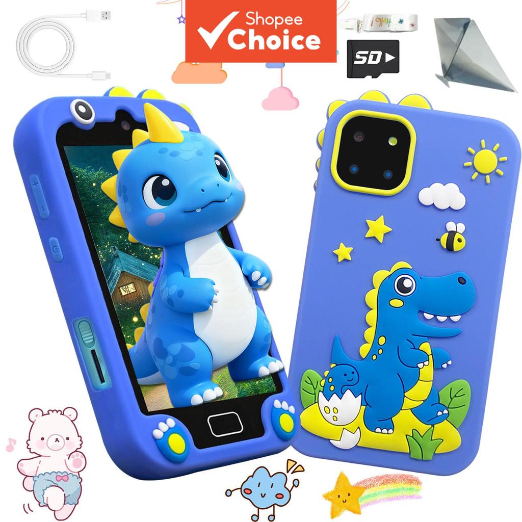 Smartphone Infantil Brinquedo 4 Polegadas Tela HD 9600W Câmera Dupla 24 Apps MP3 Reprodutor de Música Jogos Educativos