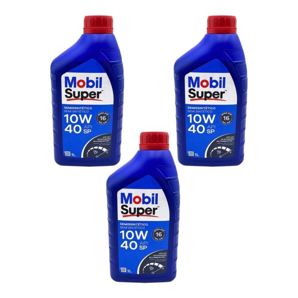 Kit 3 Unidades óleo Motor 10w40 Semi Sintético Mobil Super 1 Litro