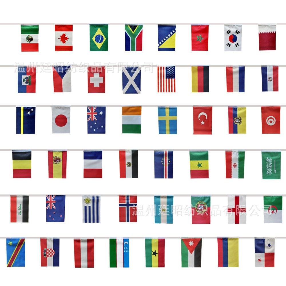 2026 Bandeiras Da Copa Do Mundo De 48 Países Diferentes De Corda bar Restaurante Fãs Decoração Bandeira