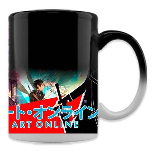 Caneca Mágica Preta Mágica Sword Art Online 320ml Envio Imediato Oferta Porcelana 325ml | Presente Criativo Café Chá ...