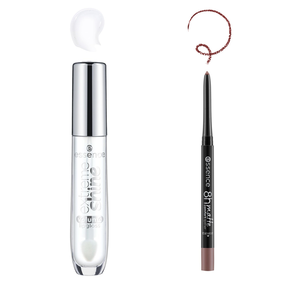 KIT LIPGLOSS extreme shine 01 + Lápis 8h matte 02 essence