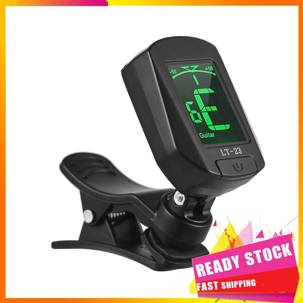 Gfgfgfgg Gfgfgfgg Afinador de guitarra digital com clipe, mini eletrônico com display LCD para baixo, violino, ukulele