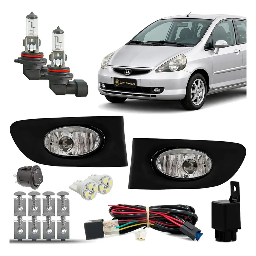Kit Farol Milha Honda Fit 03 04 05 06